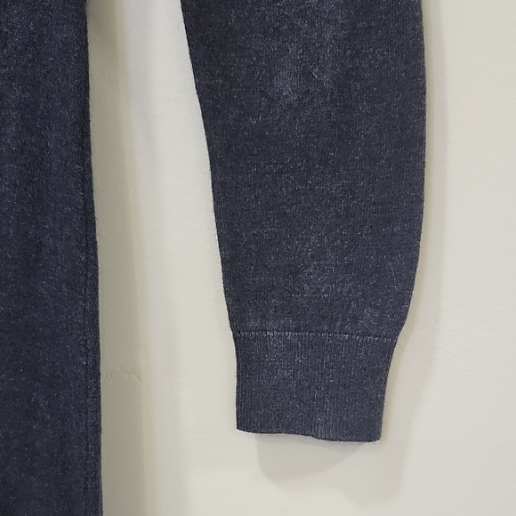 Banana Republic Charcoal Long Sleeve Dress Midi 60% Cotton 10% Rabbit Hair - Picture 5 of 9